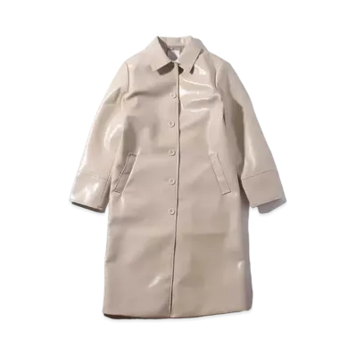 atmos pink Faux Leather Coat "Beige"