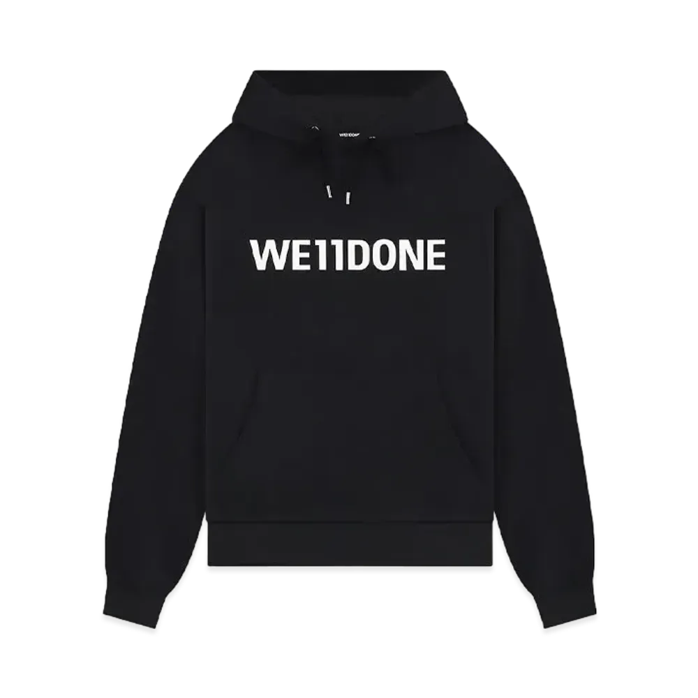 WE11DONE Basic Logo Fitted Hoodie "Black"
