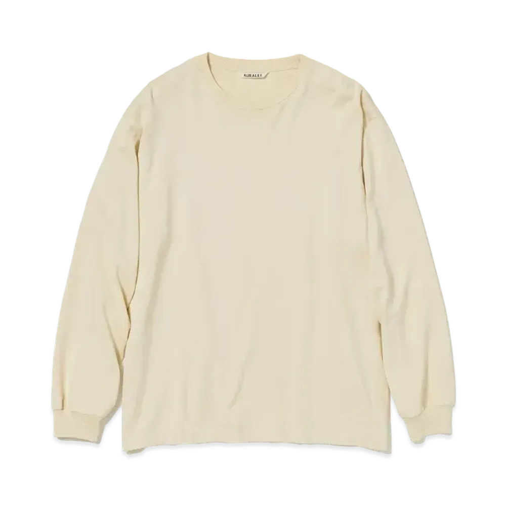 オーラリー ラスター プレーティング L/S Tシャツ "アイボリー"