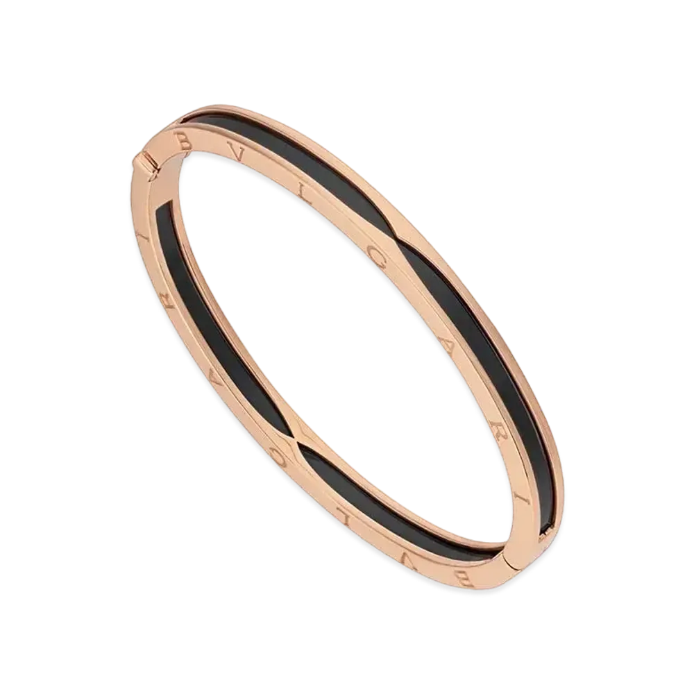 BVLGARI B.Zero1 Bracelet "Black/Pink Gold Ceramic"
