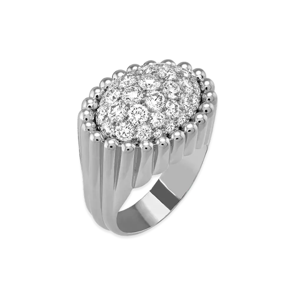 Van Cleef & Arpels Perlee diamonds pave ring "18K White gold/Diamond"