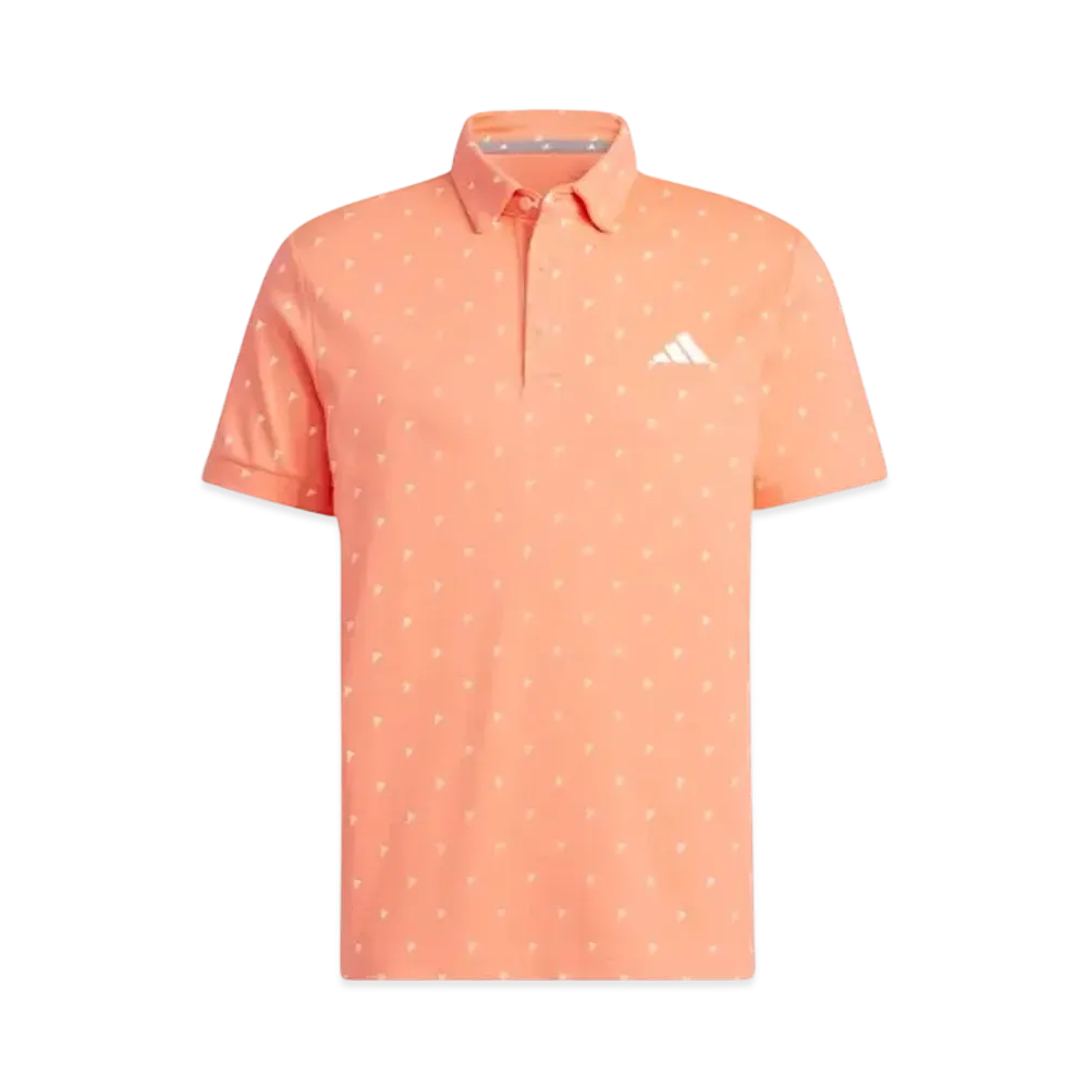 adidas Logo Monogram Print Short Sleeve Button Down Shirt "Coral Fusion"