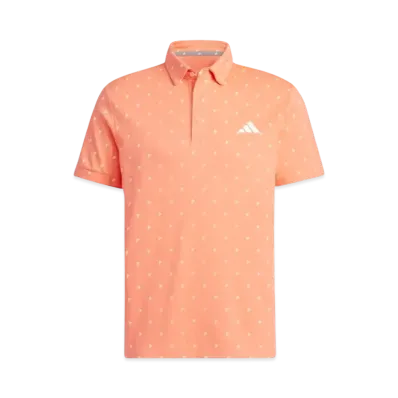 adidas Logo Monogram Print Short Sleeve Button Down Shirt "Coral Fusion"