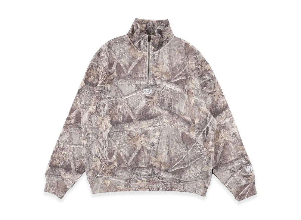 WIND AND SEA Heavy Waffle Half Zip Sweatshirt "Camo"