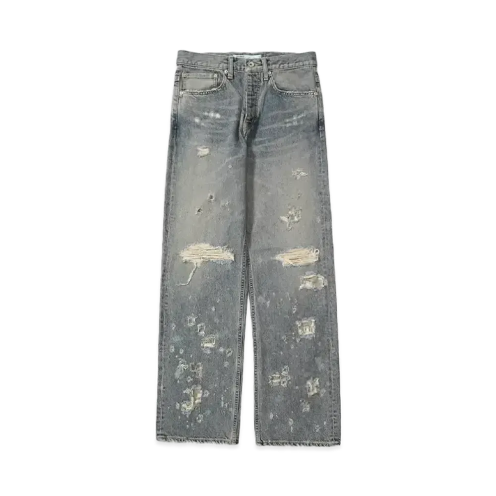 DAIRIKU Damage Straight Denim Pants "INDIGO"