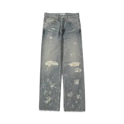 DAIRIKU Damage Straight Denim Pants "INDIGO"