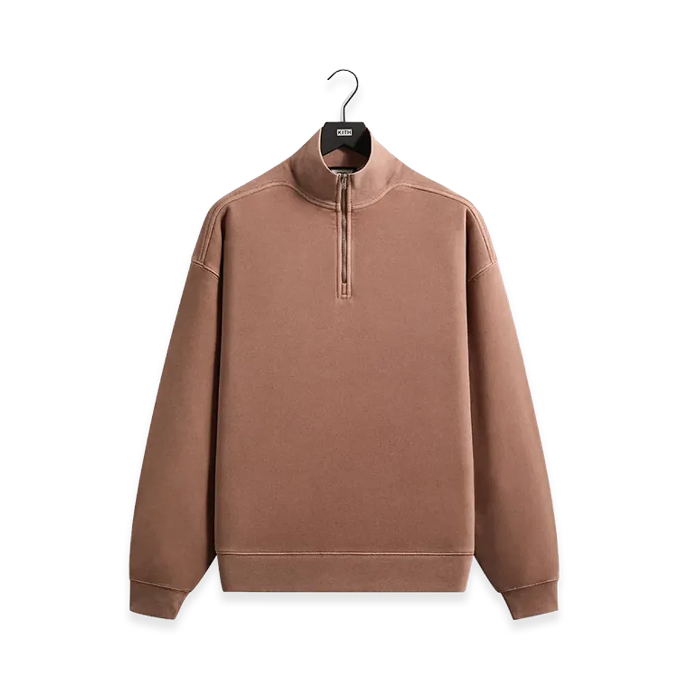 Kith 101 Sueded Fleece Nelson Quarter Zip "Dusty Mauve"