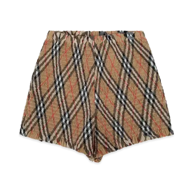 Burberry Kids KG4 Remy B Check Shorts "Beige"