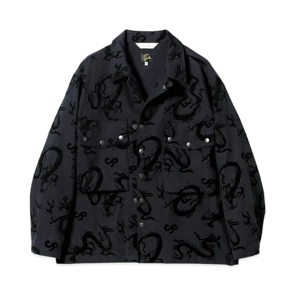 NEEDLES x Sasquatchfabrix. Field Jacket Flying Dragon "Navy"