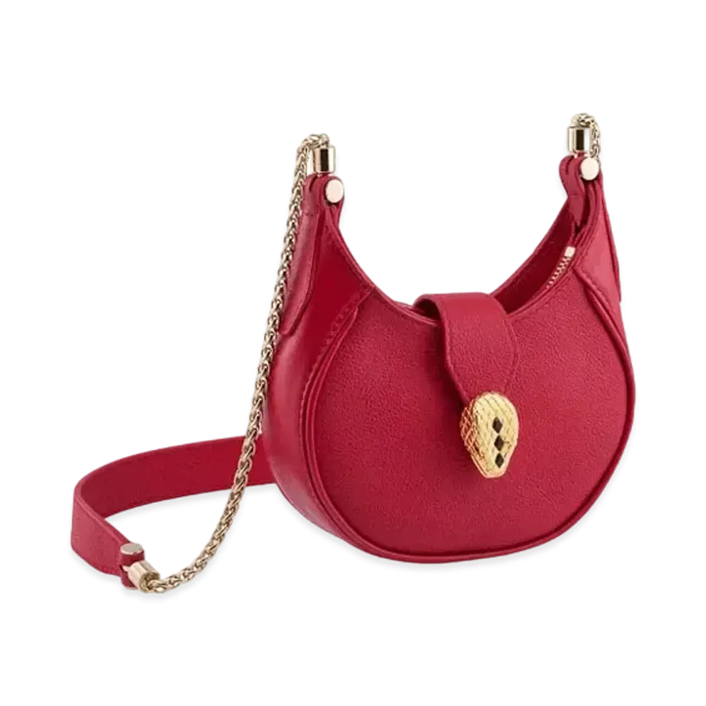 BVLGARI Serpenti Ellipse Crossbody Mini Bag "Red"