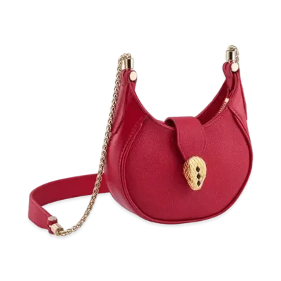 BVLGARI Serpenti Ellipse Crossbody Mini Bag "Red"