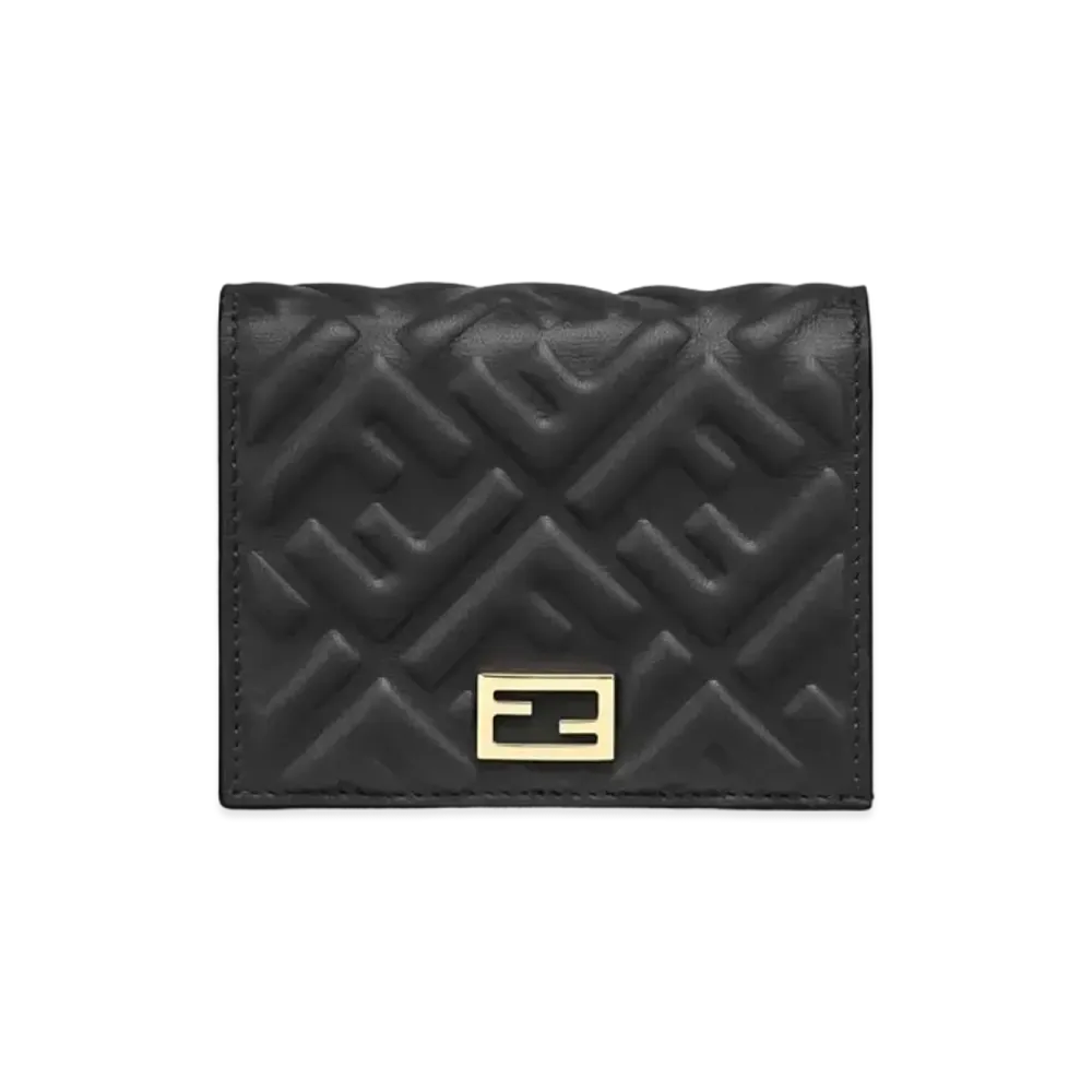 FENDI Two-Fold Wallet Nappa Leather Wallet "Black"