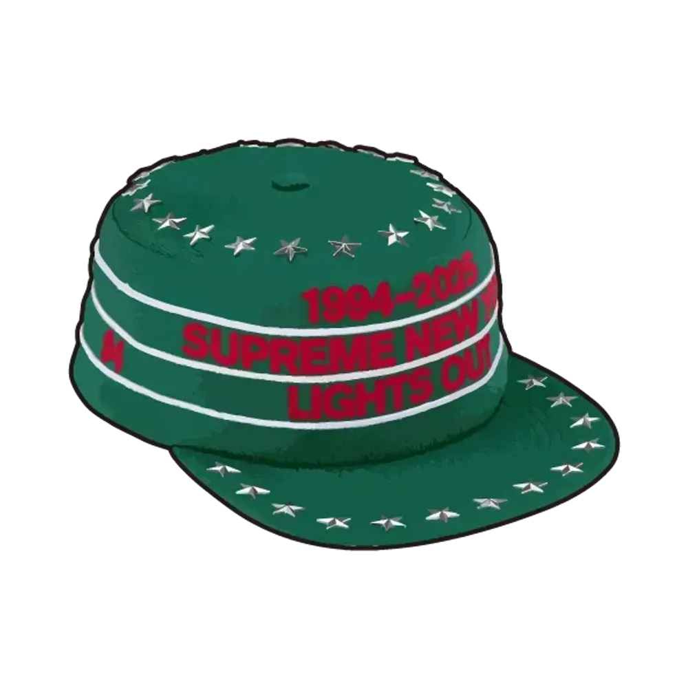 Supreme Stars Studded Pillbox Hat "Dark Green"