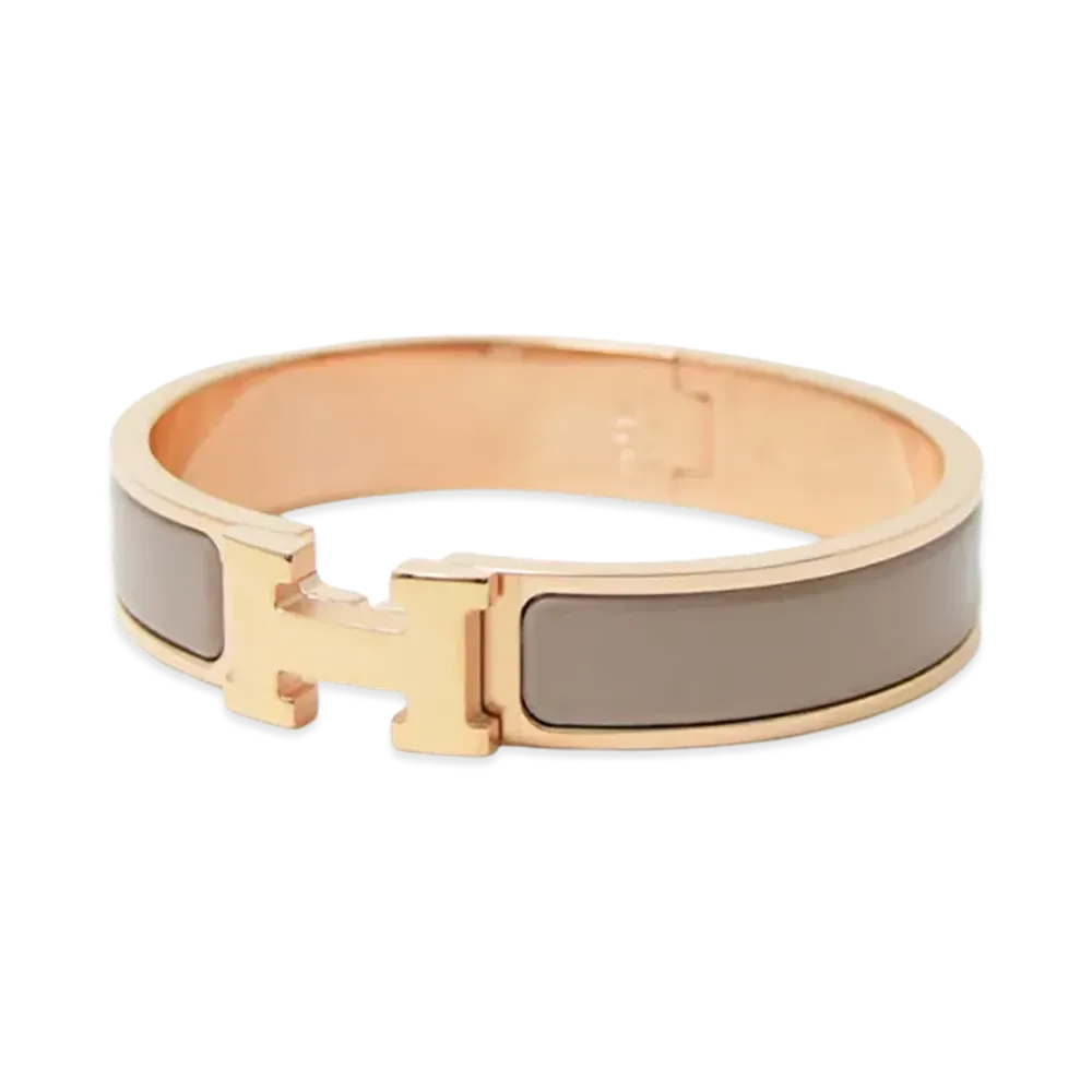Hermes Women's Clic H Bracelet "Marron Glace"