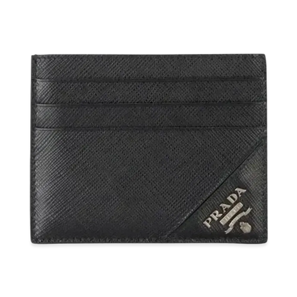 PRADA Saffiano Leather Card Holder "Black"
