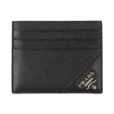 PRADA Saffiano Leather Card Holder "Black"