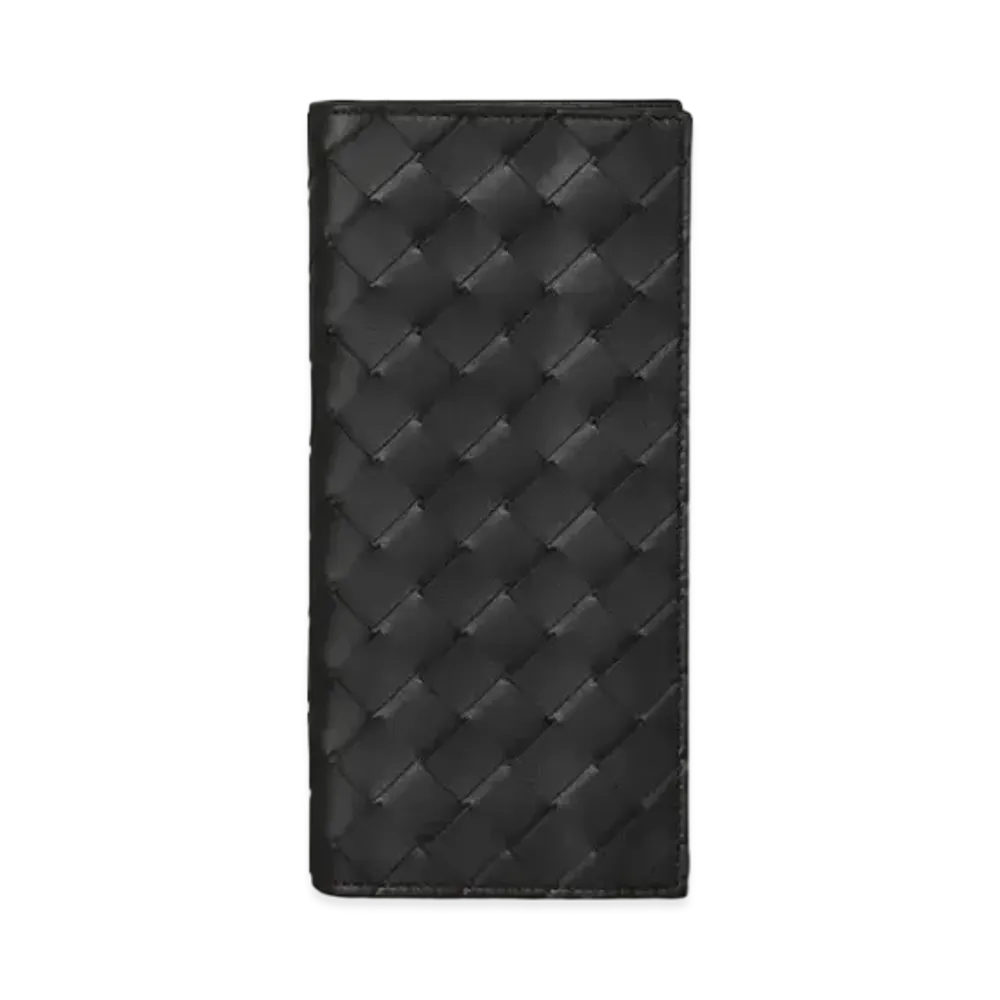 Bottega Veneta Intrecciato Calfskin Zip Around Wallet "Black"