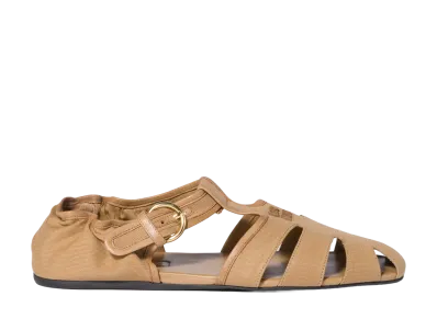 MIU MIU Women's Ruches Sandals "Malt Beige"