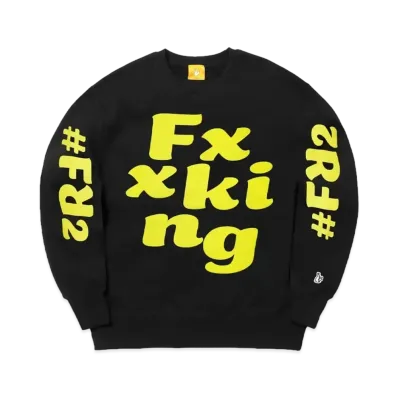 FR2 Flocky Logo Sweatshirt "Black/Yellow"