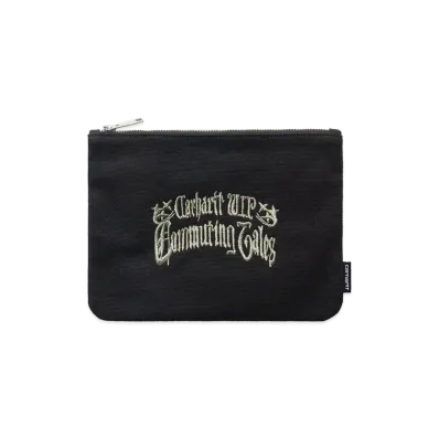 Carhartt WIP Canvas Graphic Zip Wallet "Embroidery Black"