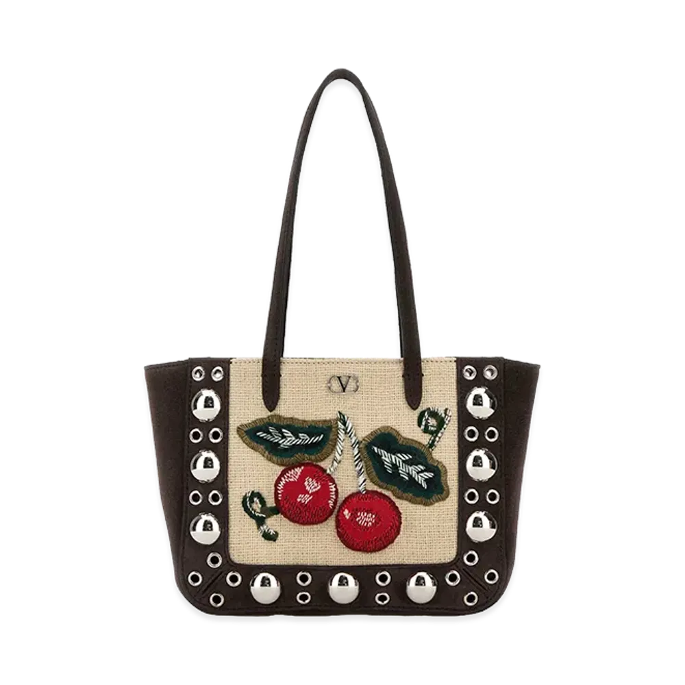 Valentino Women's Suede Mini Nellcote Handbag "Brown"