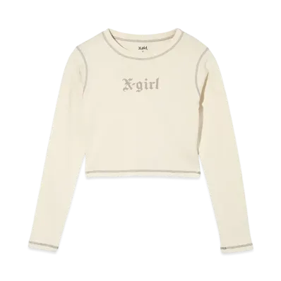 X-Girl Old English L/S Baby Tee "Off White"