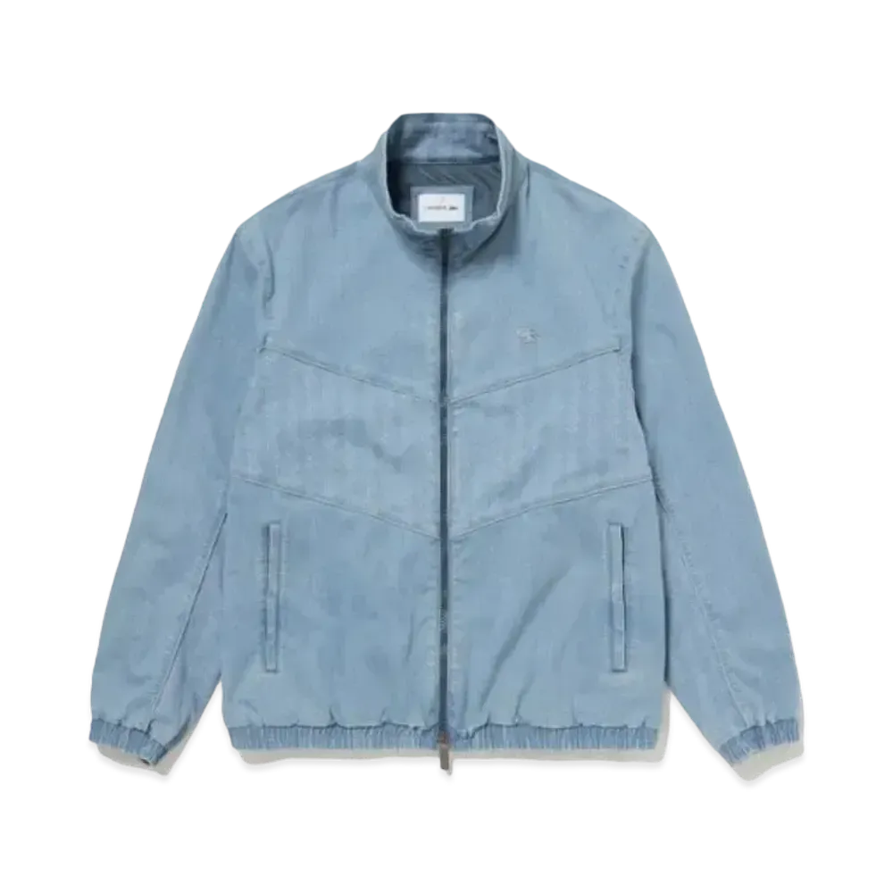LACOSTE Stretch Denim Track Jacket "Light Blue"