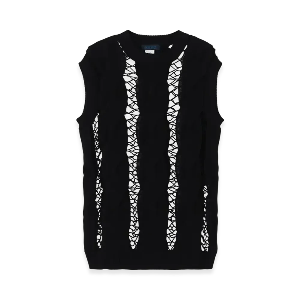 Yohji Yamamoto Lupinus Key R-Chain Stitch 5G Vest "Black"