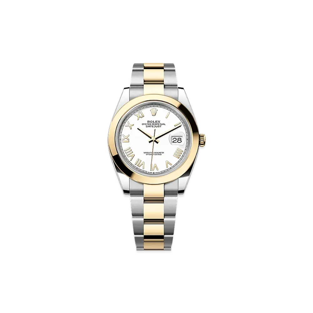 ROLEX Datejust 41 Oystersteel & Yellow Gold "White"