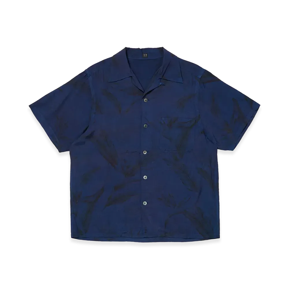 T.T Taiga Takahashi LOT.113 Open Collar Shirt "Indigo Dyed Navy"