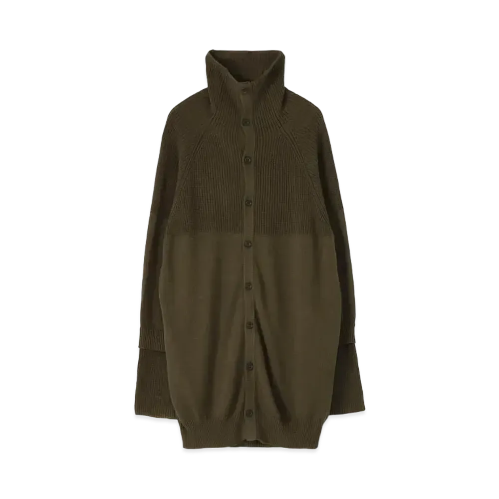 Yohji Yamamoto Y's COTTON KNIT DOUBLE SLEEVE CARDIGAN "Khaki"