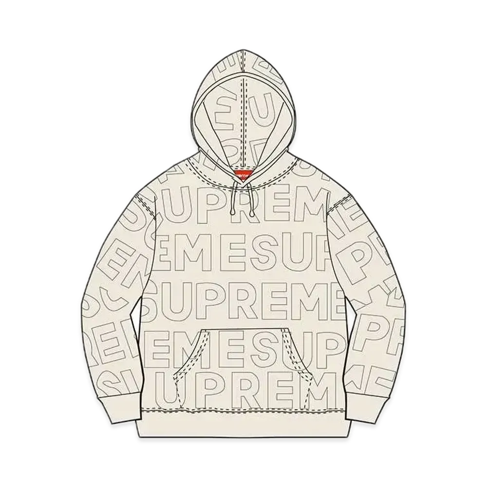Supreme Embossed Logos Hooded Sweatshirt "Natural"