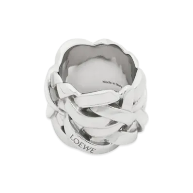 LOEWE Nest Ring "Silver/White"