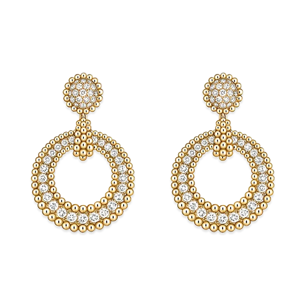 Van Cleef & Arpels Perlee diamonds earrings "18K Yellow gold/Diamond"