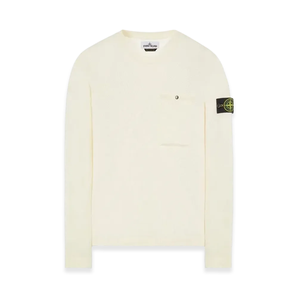 Stone Island 517B8 Pocket Crewneck Knit - 22SS "Off White"