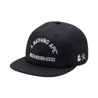 NEIGHBORHOOD x A BATHING APE Panel Cap "Black"