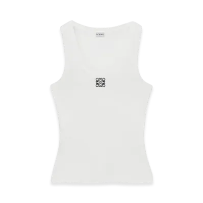 LOEWE Women's Anagram Tank Top in Cotton "White"
