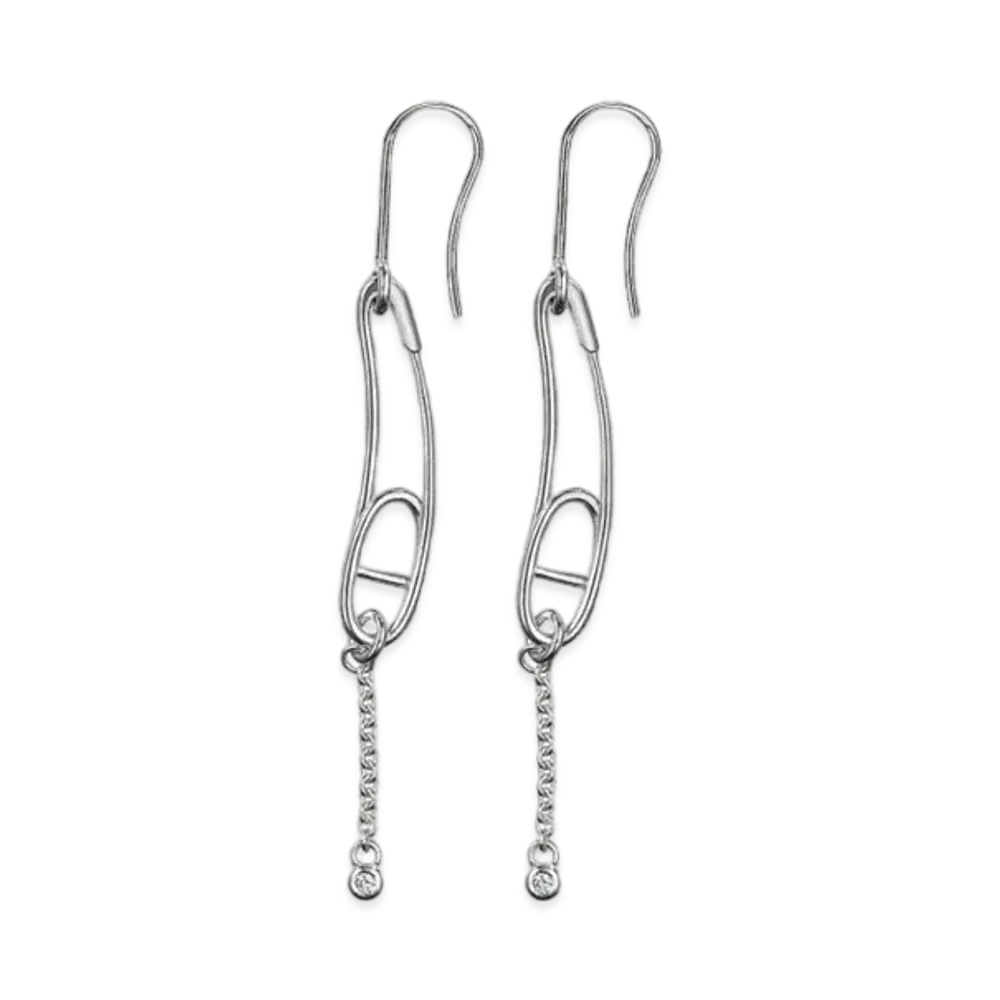 Hermes Chaine D'ancre Punk Earrings Small Model "Silver"