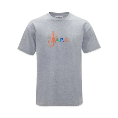 JW ANDERSON x A.P.C. - Anchor Tee - Classic Fit T-Shirt "Grey Melange"