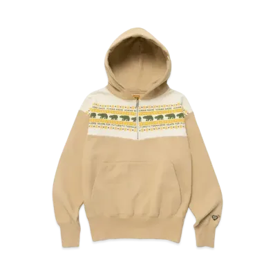 HUMAN MADE HALF-ZIP HOODIE "Beige"