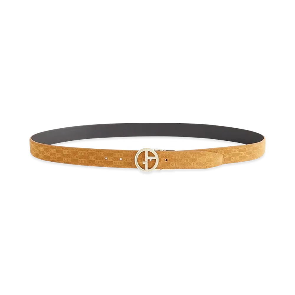 Kith x Giorgio Armani Reversible Suede Belt "Tan"