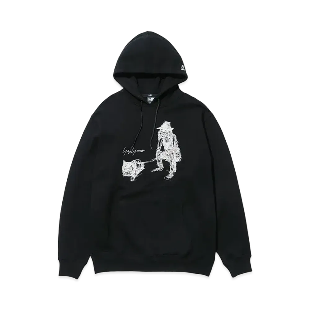 Yohji Yamamoto Pour Homme NEW ERA YUUKA ASAKURA DRAWING PRINT SWEAT PULLOVER HOODIE "Black"