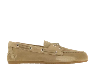 MIU MIU Women's Faded Suede Deck Shoes "Beige"