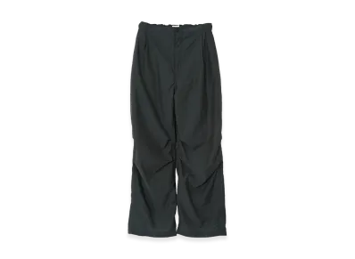 YOKE Exclusive Wool Nylon Poplin Knee Tuck Easy Pants "Green"