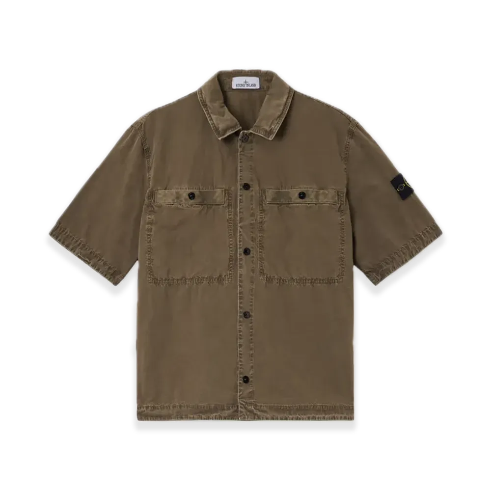 Stone Island 1200029 Brushed Organic Cotton Canvas 'OLD' Effect "Military Green"