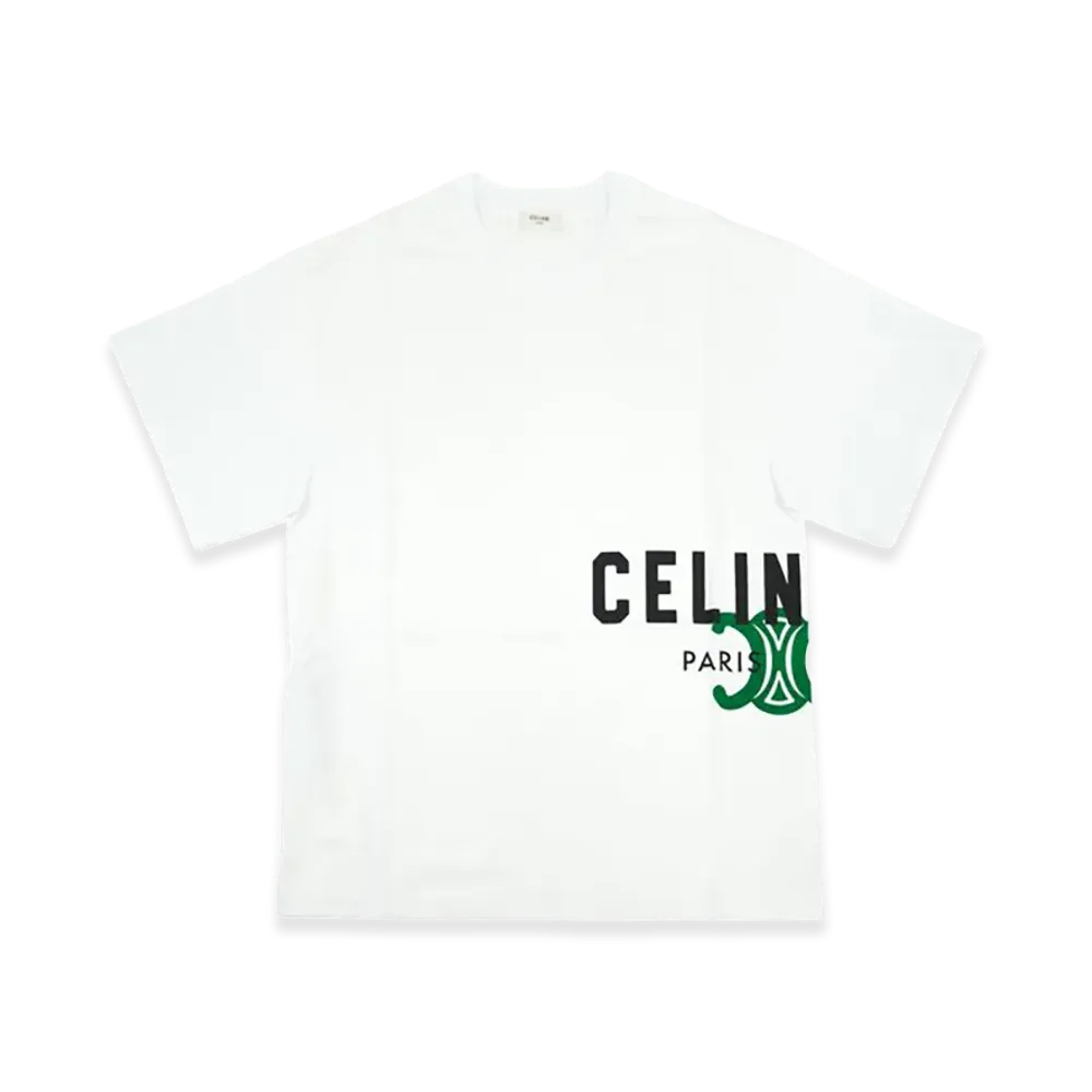 CELINE Triomphe Logo Print T-Shirt "White"