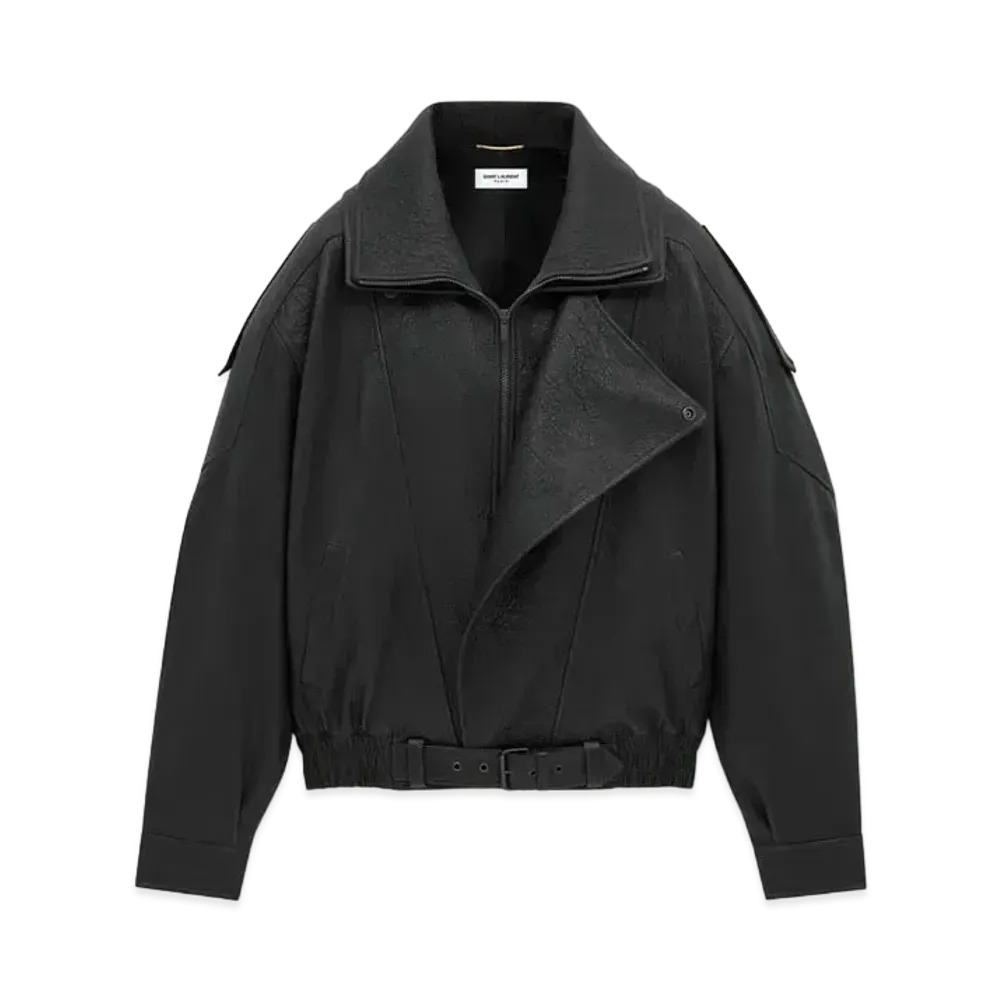 Saint Laurent Women's Bomber Jacket in Lambskin "Black"