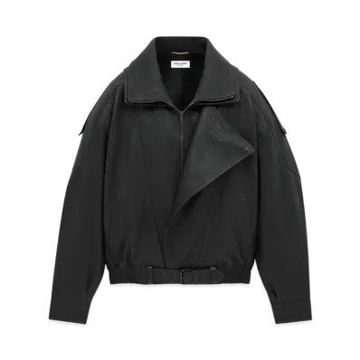 Saint Laurent Women's Bomber Jacket in Lambskin "Black"