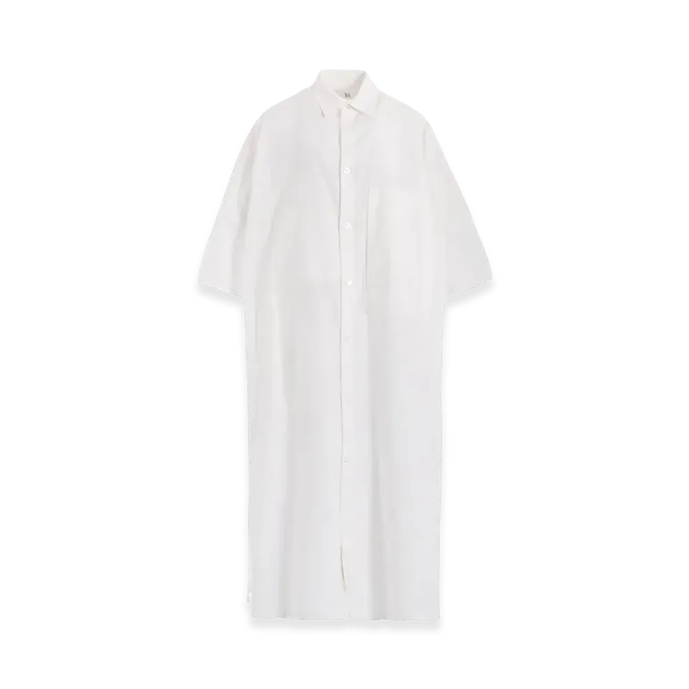 Y's Born Product Thin Cotton Twill Big Shirt Dress "White"