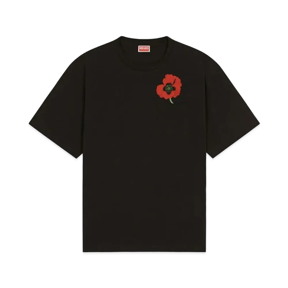 KENZO 'KENZO POPPY' OVERSIZE POCKET T-SHIRT MENS "Black"